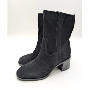 Steve Madden Romney Ankle Boots Square Toe Women's Black Size US8.5M EU39